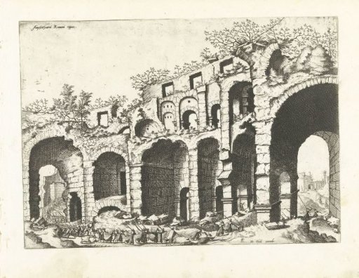 View of an amphitheater, probably the Colosseum