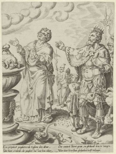 King Jeroboam and the man of God before the altar