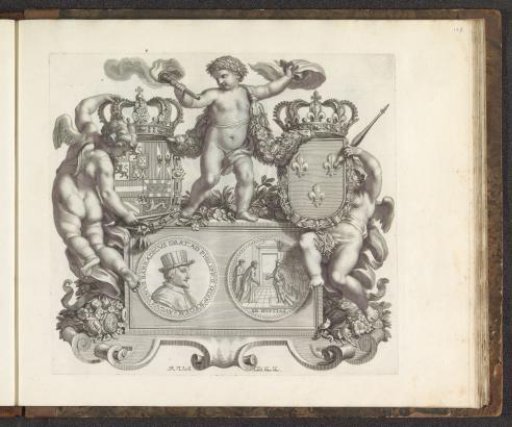 Portrait of Agostino Barbarigo with putti and two coats of arms