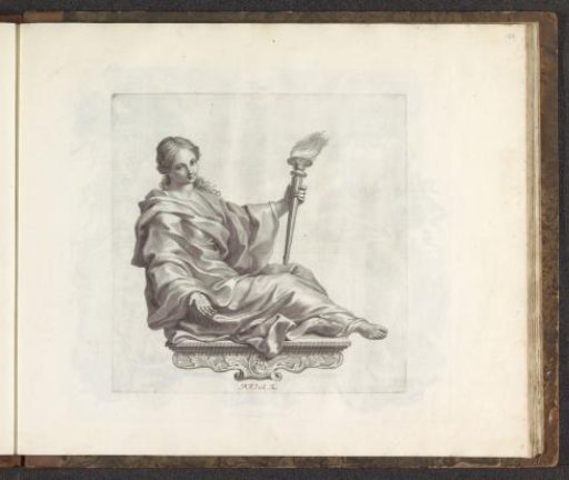 Female personification with a torch