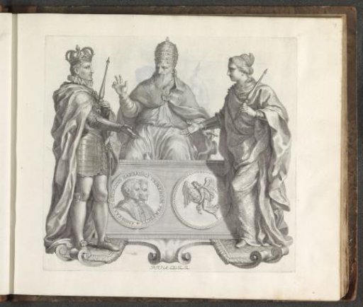 Portraits of Andrea and Giorgio Barbarigo, together with the Spanish king and the personification of Venice