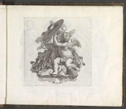 Two angels with a cardinal's hat
