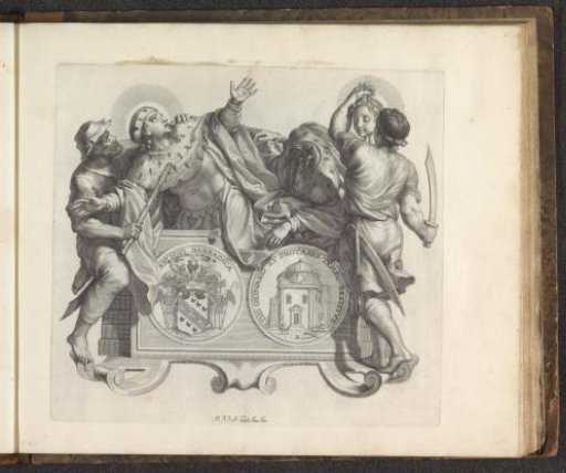 Coat of arms of the Barbarigo family and the death of Saints Gervasius and Protasius