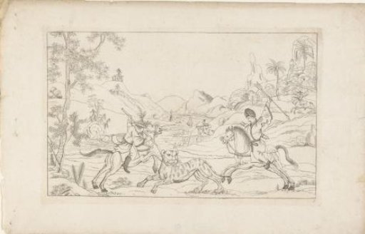 Landscape with the hunt for a tiger