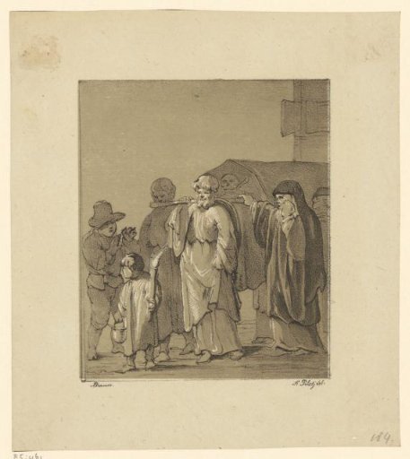 Boy with Torch and Men Carrying a Coffin