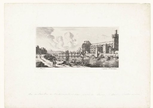 Bank of the Seine with Pavillon de Mademoiselle and part of the Louvre on the opposite side