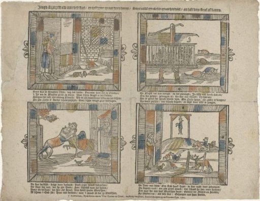 Youth, let this cat be your example / and do not learn to do evil / So you will not fall into great sorrow / and will avert this punishment