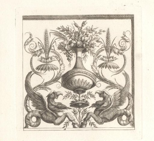 Ornament with Two Griffins on Either Side of a Vase