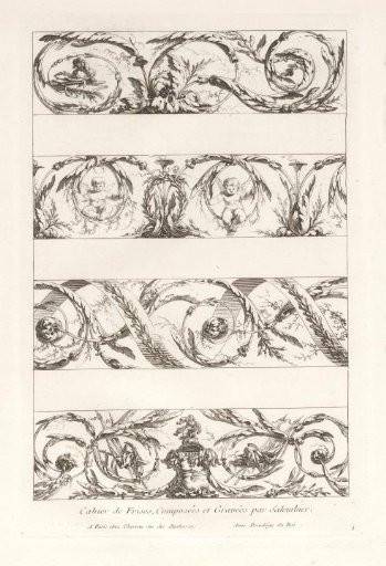 Title print for a series of designs for ornamental friezes