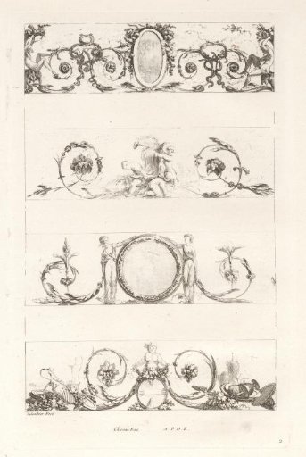 Design for four ornamental friezes