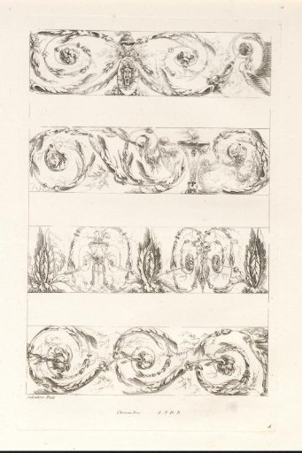 Design for four ornamental friezes