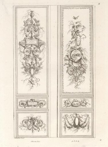 Two designs for ornamental wall panels