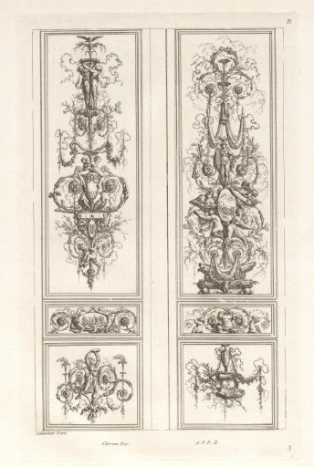 Two designs for ornamental wall panels