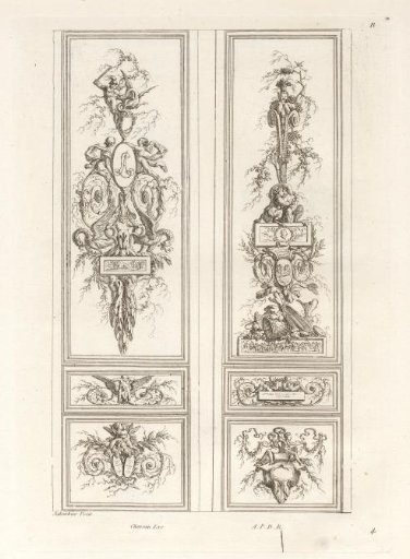 Two designs for ornamental wall panels