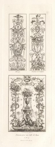 Three designs for ornamental panels