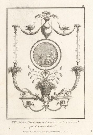 Title print for a series of ornaments by François Boucher