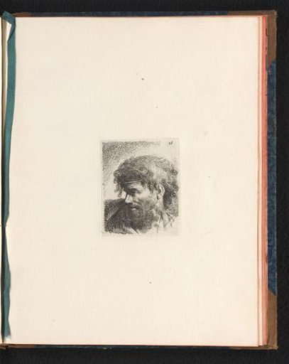 Head of a bearded man facing left