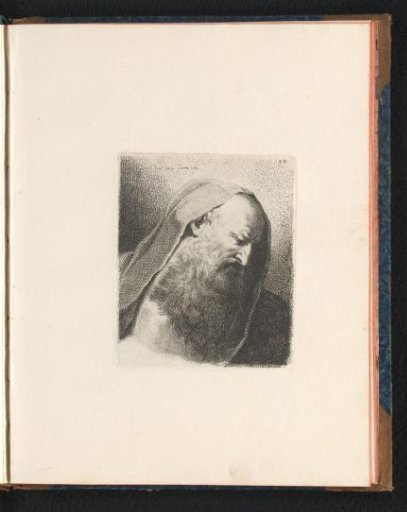 Head of an old man to the right