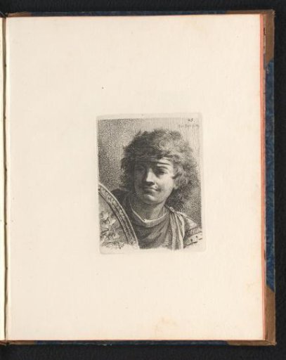 Young man in classical dress with a shield