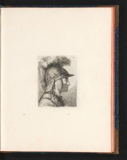 Head of a young man in armor facing right