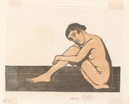 Seated nude woman