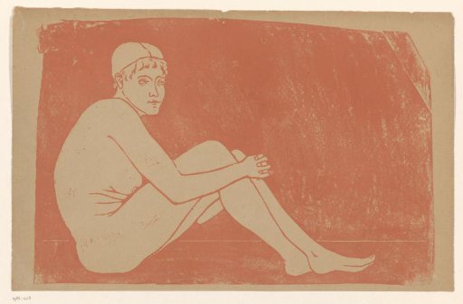 Nude seated woman