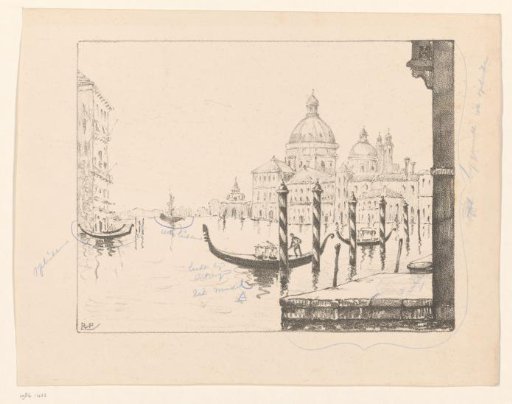 View of the Canal Grande and the Santa Maria della Salute, in Venice