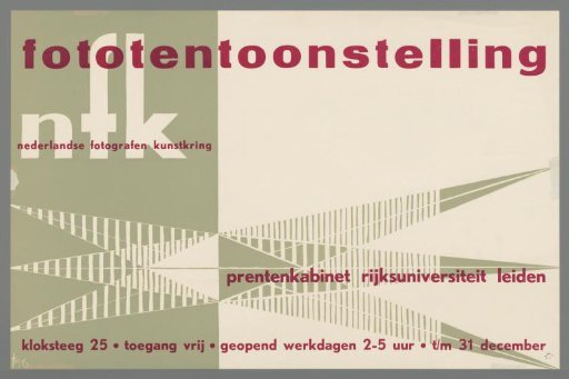 Poster for the photography exhibition of the Dutch Photographers' Art Circle at the Print Room, Leiden University