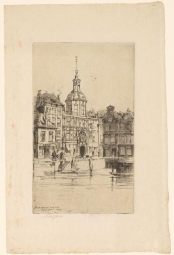 View of the city gate Groothoofdspoort in Dordrecht