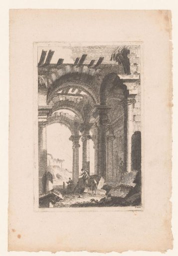 Ruin with resting figures