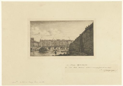 Pont-au-Change and quay wall along the Seine in Paris