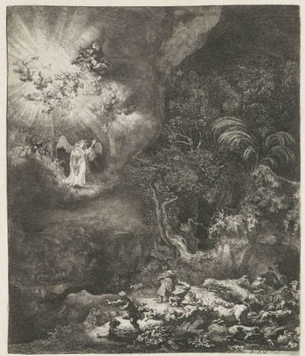 The angel appearing to the shepherds