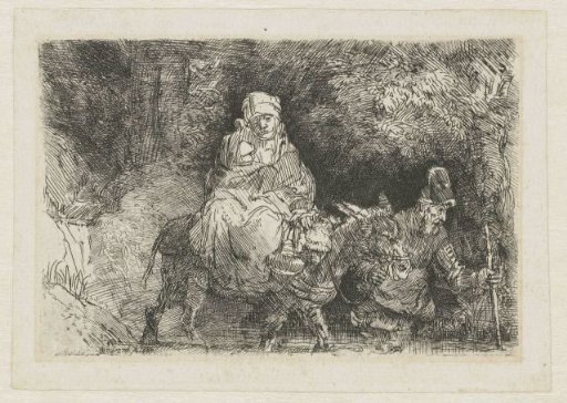 The flight into Egypt crossing a brook