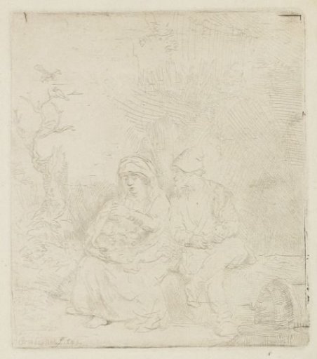 The rest on the flight to Egypt: lightly etched