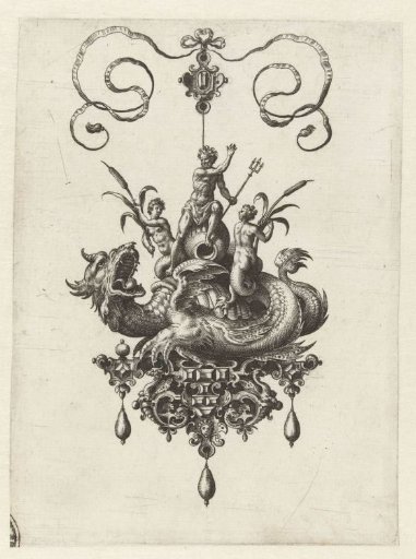 Pendant with a sea dragon, with Neptune on its back