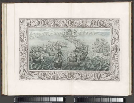 Reproduction of a tapestry on the Spanish Armada (July 22-23)