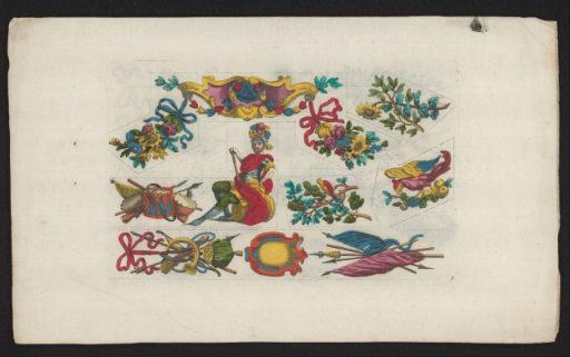 Flowers, birds, and a man in armor