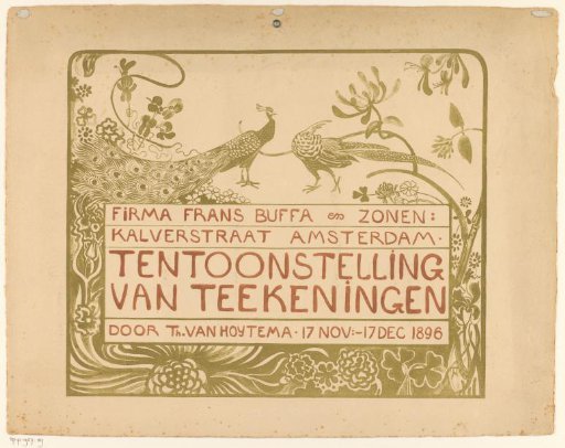 Exhibition Ticket for the Exhibition of Drawings by Theo van Hoytema at Frans Buffa and Sons