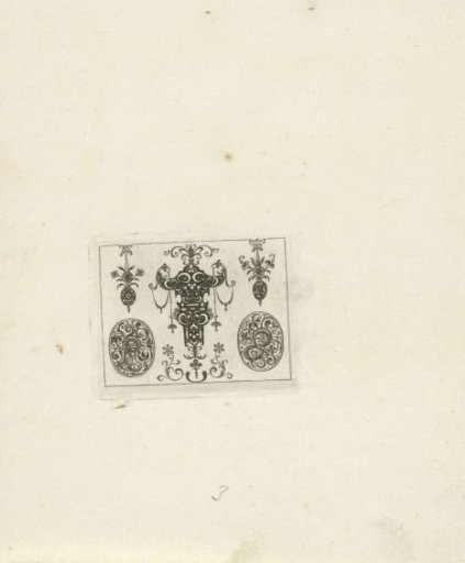 Grotesques with floral garlands and snakes