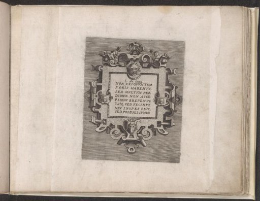 Cartouche with a text by Seneca