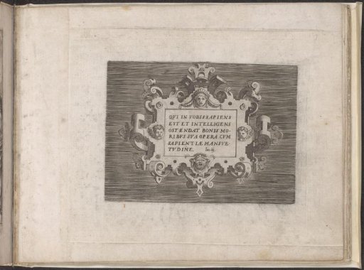 Cartouche with a text from the Biblical book of James