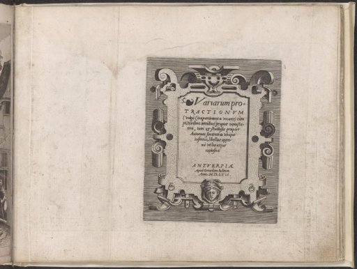 Cartouche with Scrollwork and a Mask