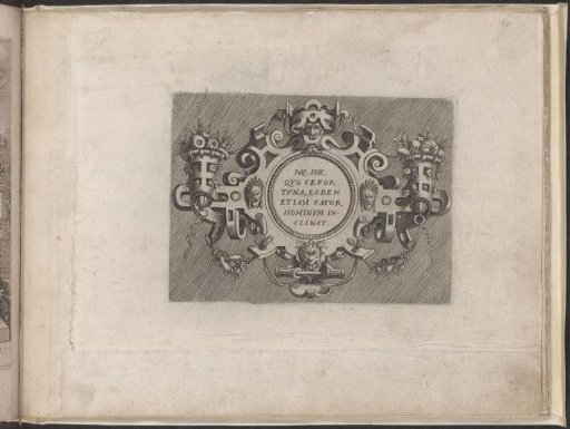 Round Cartouche with Vases of Fruit in the Border Work