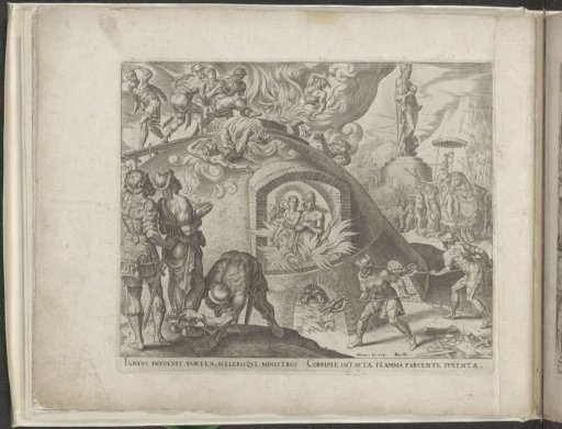 Shadrach, Meshach, and Abednego are thrown into the fire