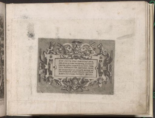 Cartouche with a text by Cicero