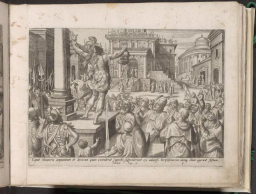 Head and hand of Nicanor shown to the people