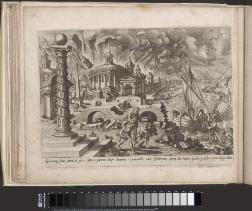 Aeneas rescues his father from burning Troy