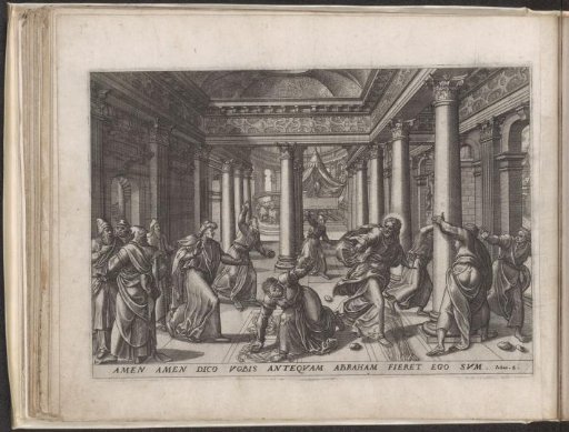 Jews in the Temple Throwing Stones at Christ