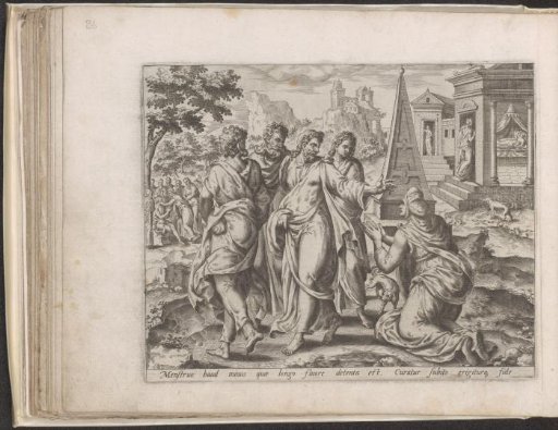 Christ healing a woman suffering from a flow of blood