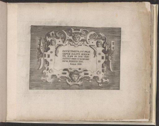 Cartouche with a text from the Biblical book of Ecclesiastes